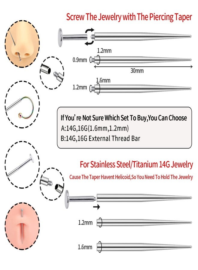 Qmcandy 14G 16G Piercing Taper Insertion Pin for Ear Nose Navel Nipple Lip Eyebrow Piercing Assistant Tool - Image 4